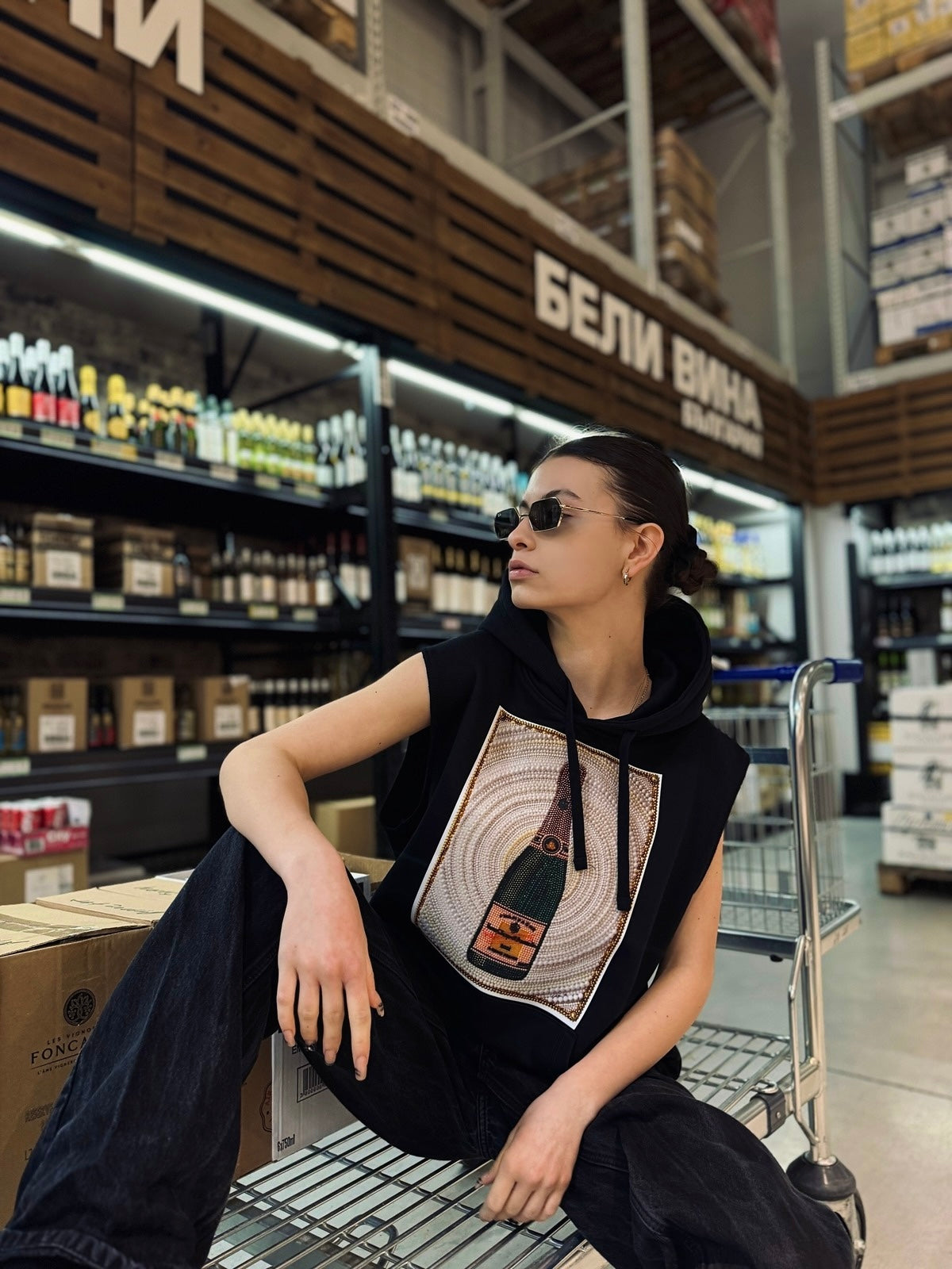 Sleeveless Hoodie CHAMPAGNE 