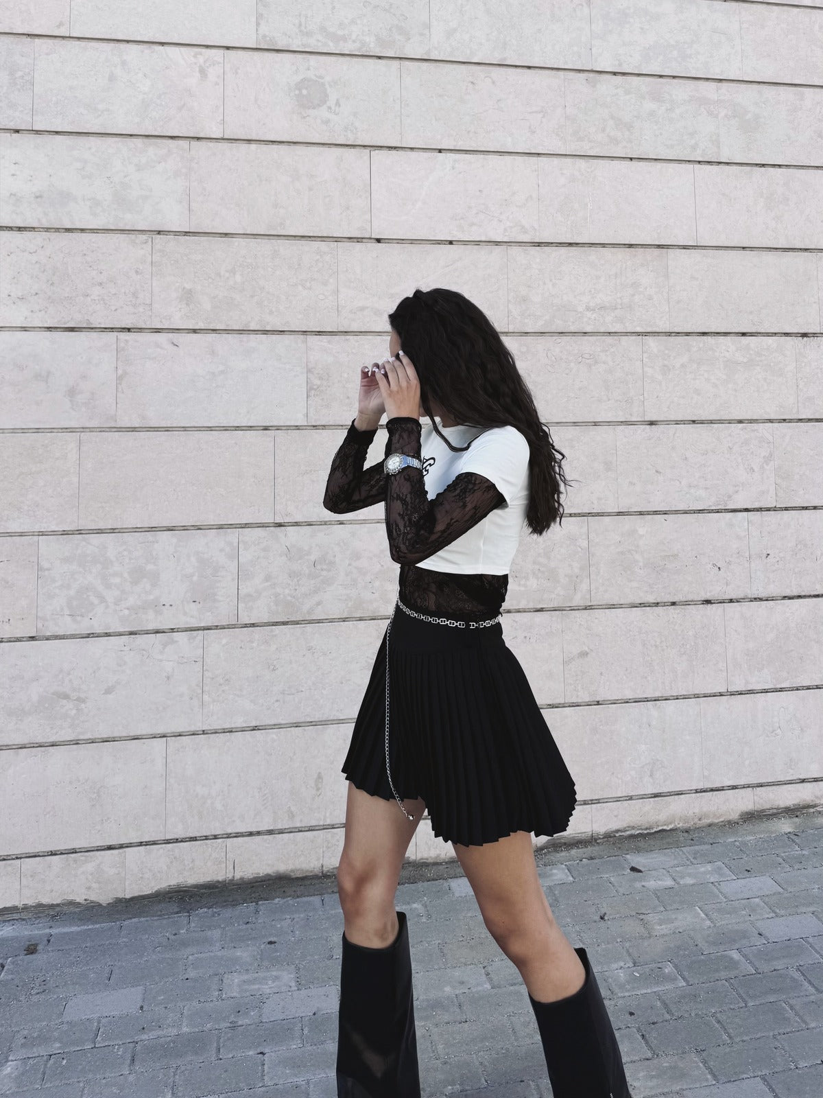 Black pleated skirt Élégance Noire