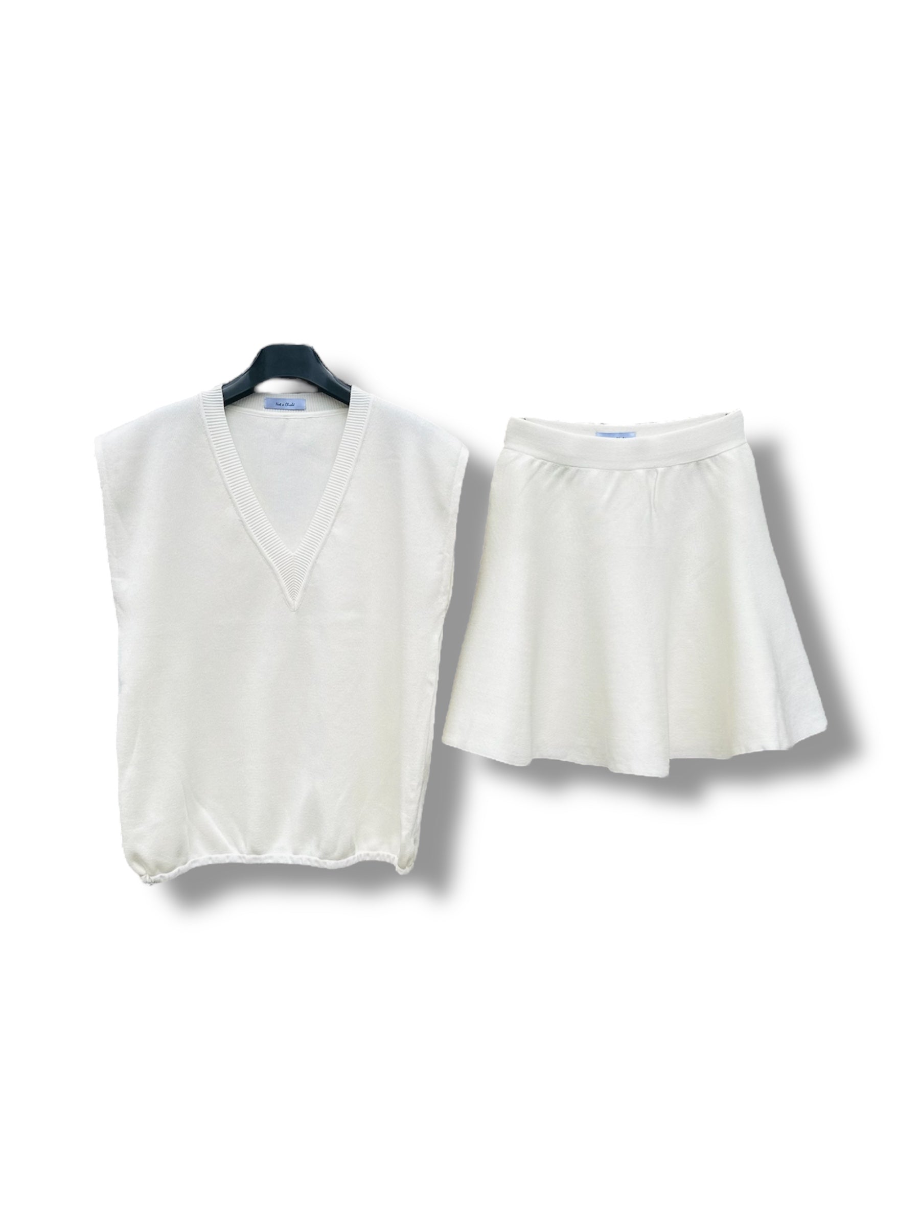 Knitted Set White Knit Duo