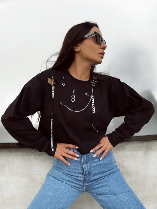 NAC Blouse with Metal Decoration