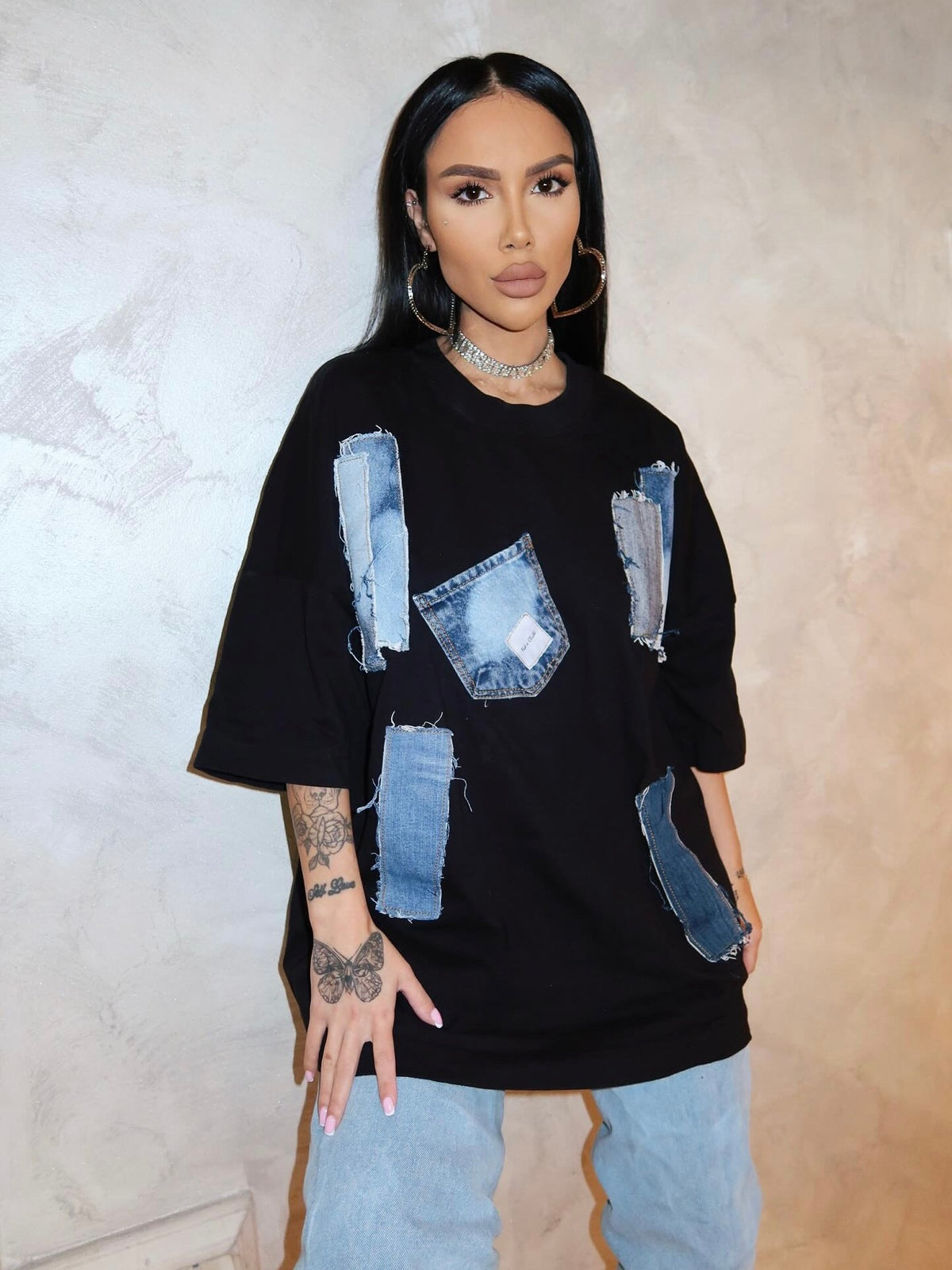 T-shirt with Denim Drop - Limited